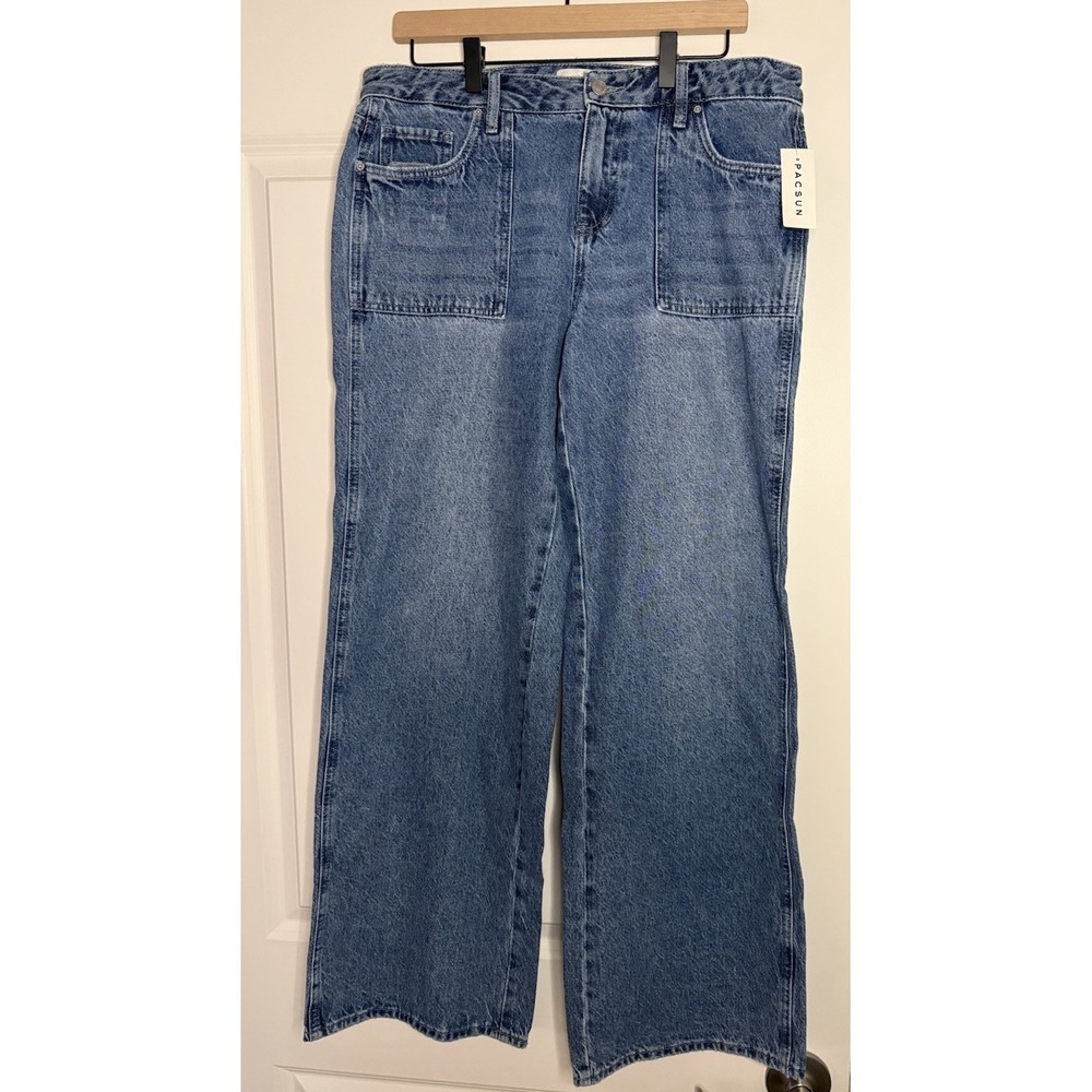 PacSun Casey Low Rise Baggy Wide Leg Jeans Size 28 NWT Rigid Denim